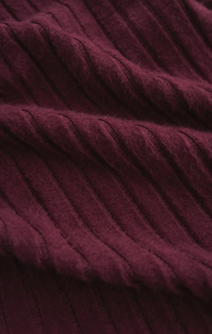 Dawn Smocked Rib Pant (Merlot)