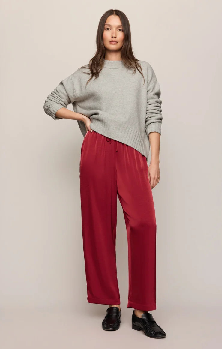 Red Dahlia In Stride Satin Track Pant