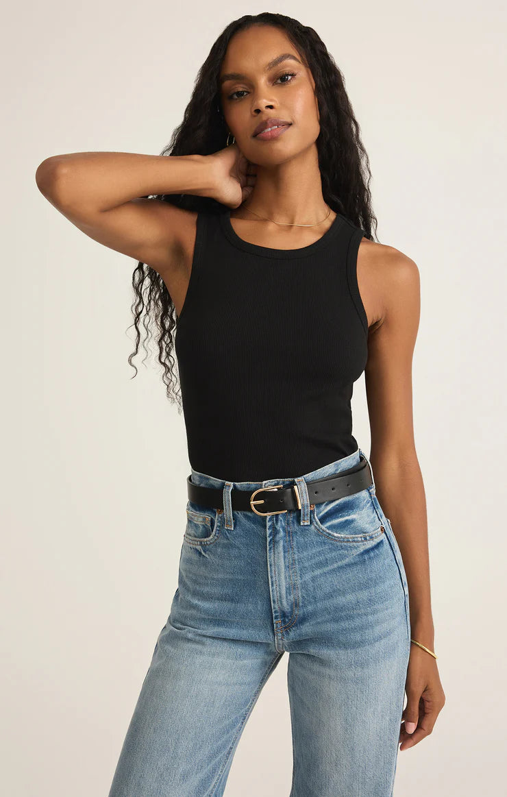 Hadley Rib Tank (Black)