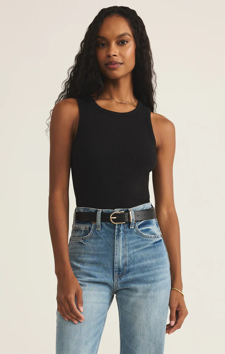 Hadley Rib Tank (Black)