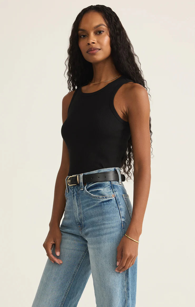 Hadley Rib Tank (Black)