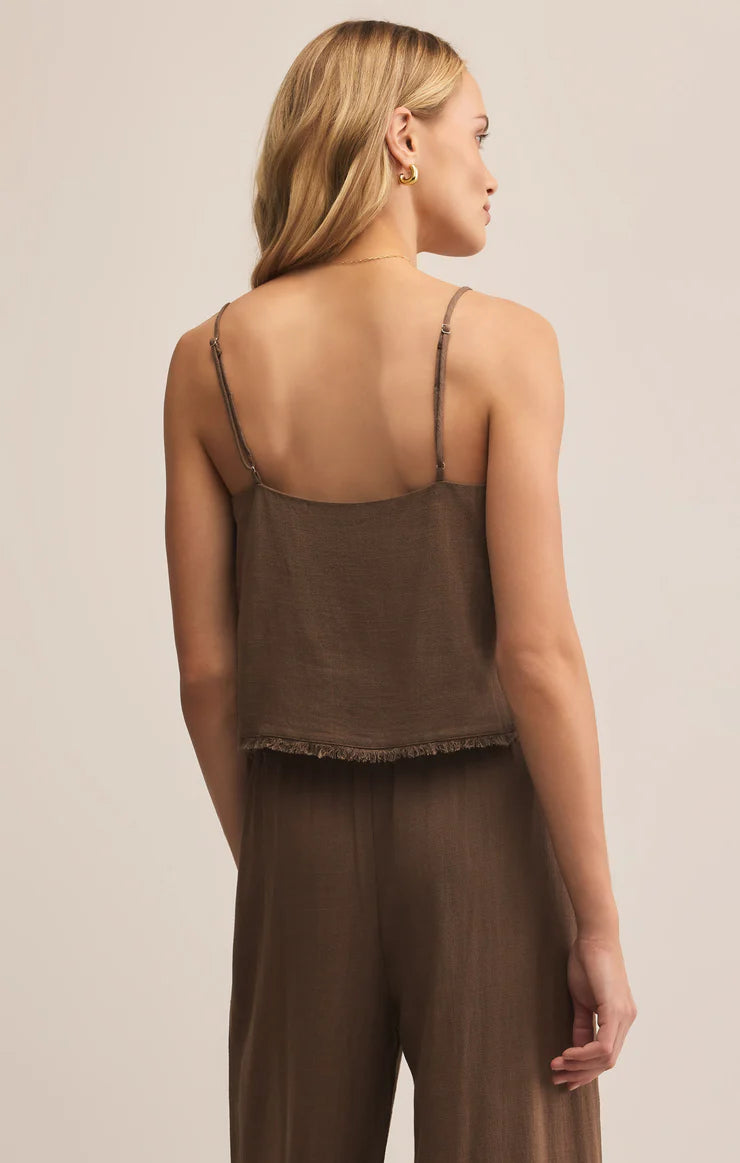 Sabel Cropped Linen Tank (Tiki)
