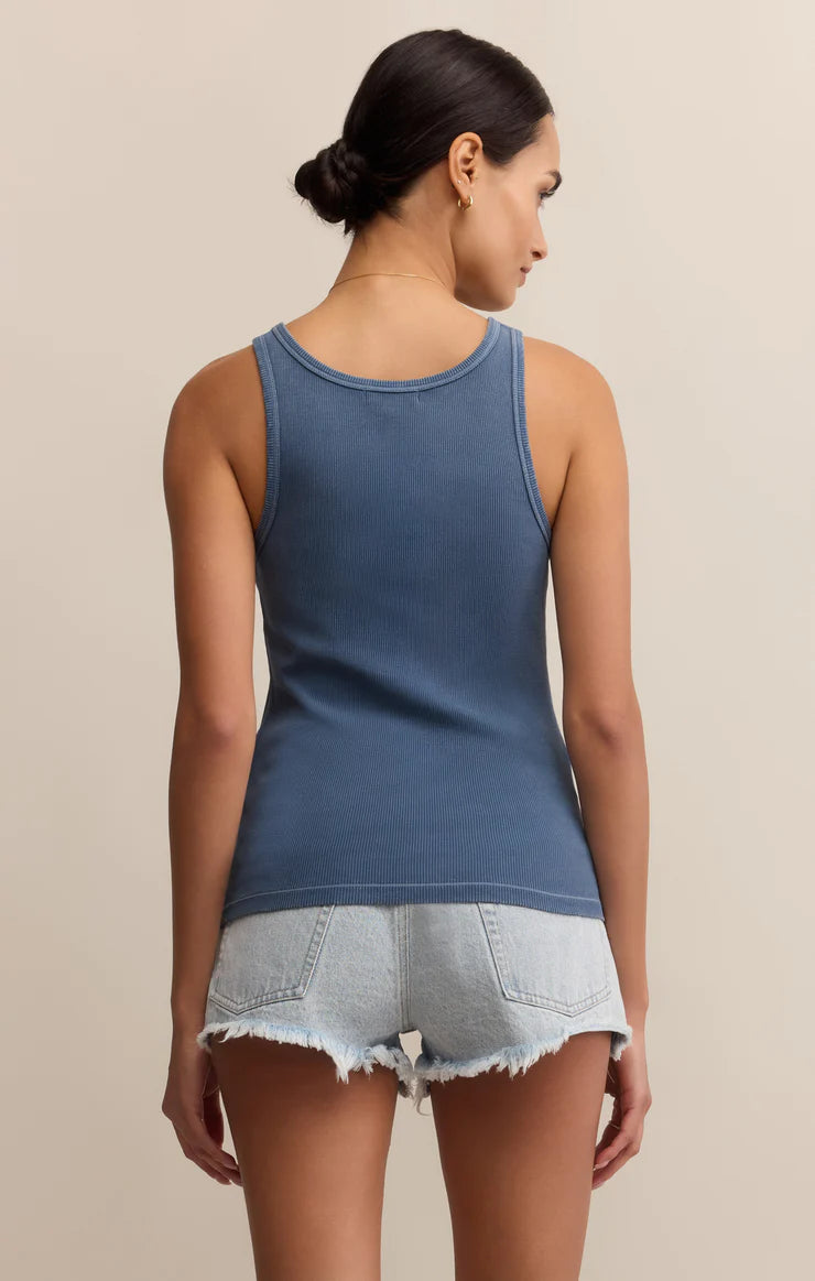 Classic Scoop Rib Tank Indigo