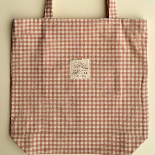 Chai Gingham Tote Bag