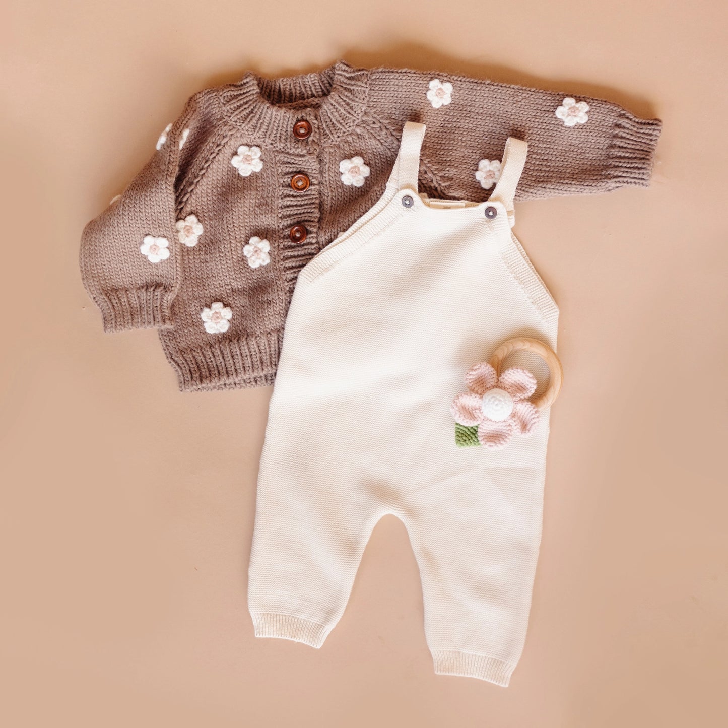 Flower Cardigan Tan Kids and Baby Apparel Sweater Spring