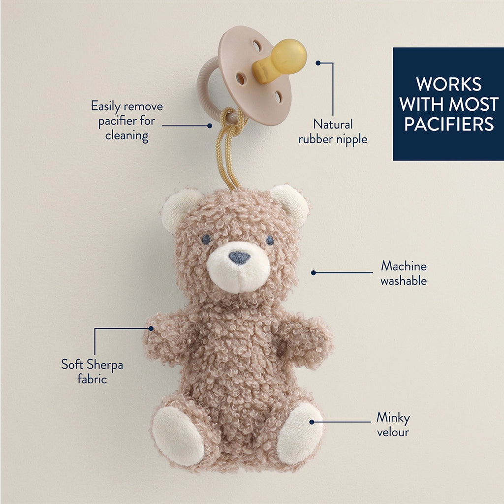 Teddy Natural Rubber Pacifier & Plush