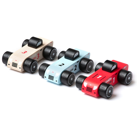Wooden Vehicle Set - Racing Cars