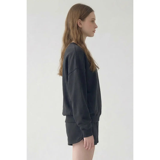 Cotton Oversized Everyday Sweatshirt - Vintage Black
