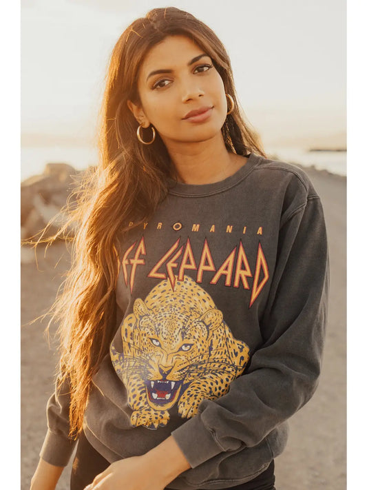 Upcycle Def Leppard Golden Sweater