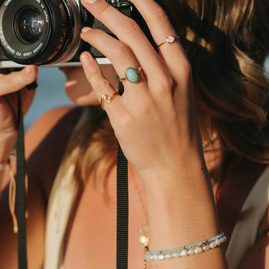 Azure Amazonite Bold Ring