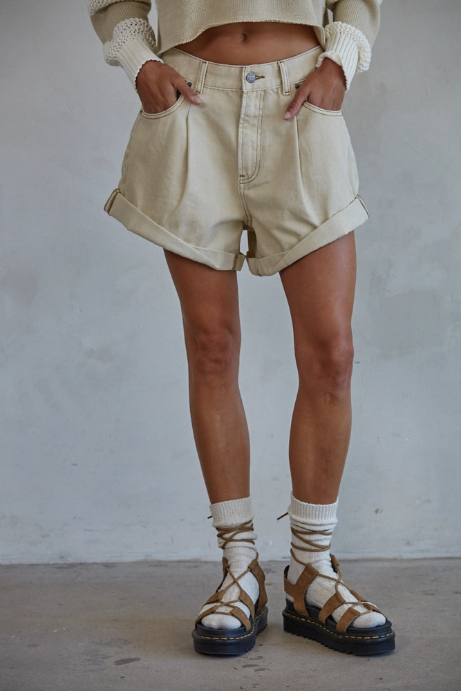 Cruisin' Denim Shorts (Sand)