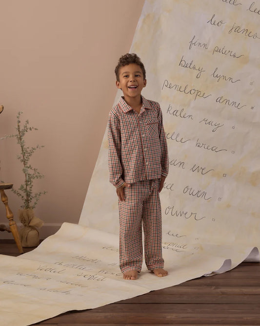 Long Sleeve Pajamas Holiday Gingham