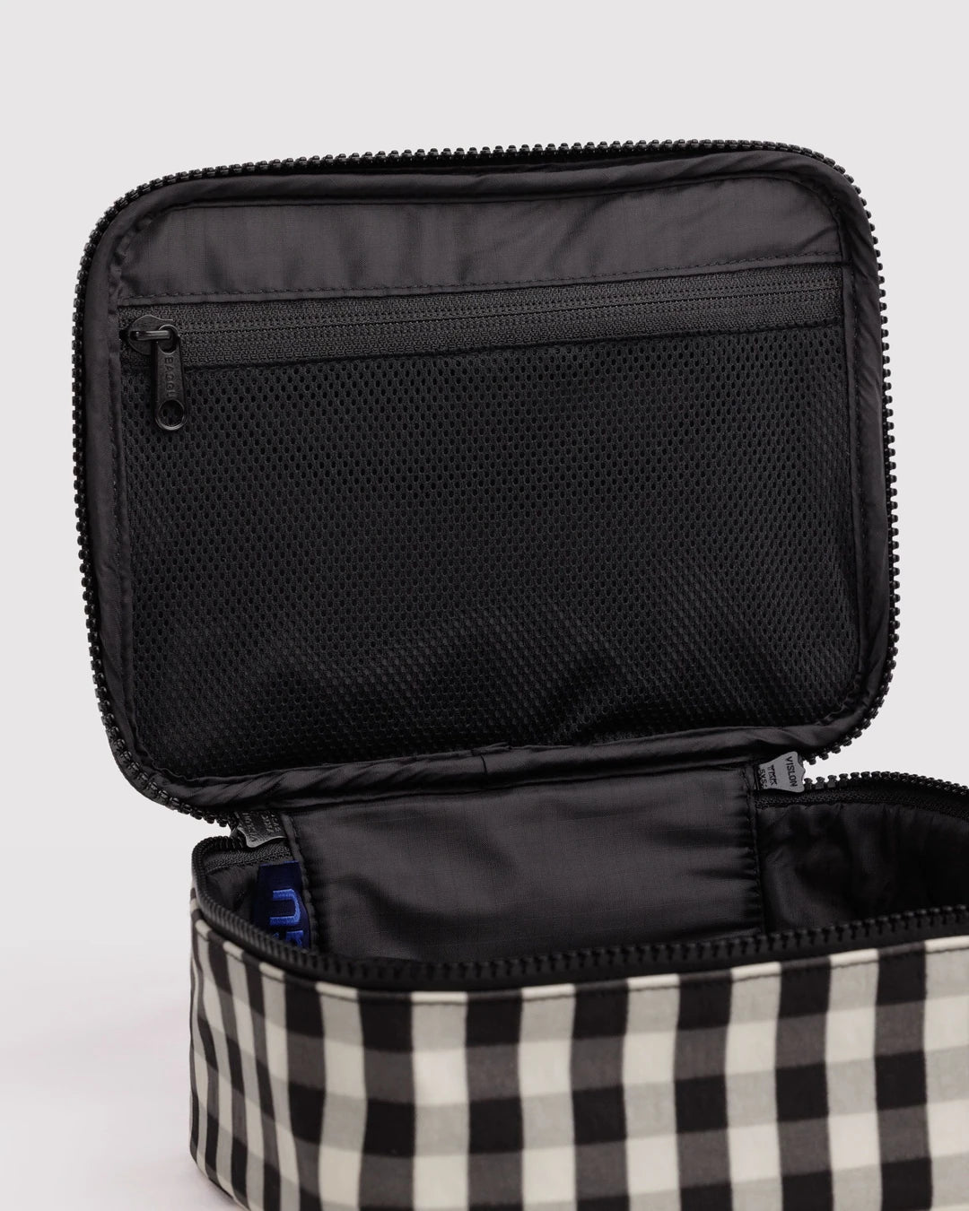 Black And Cream Gingham Small Cosmetic Case