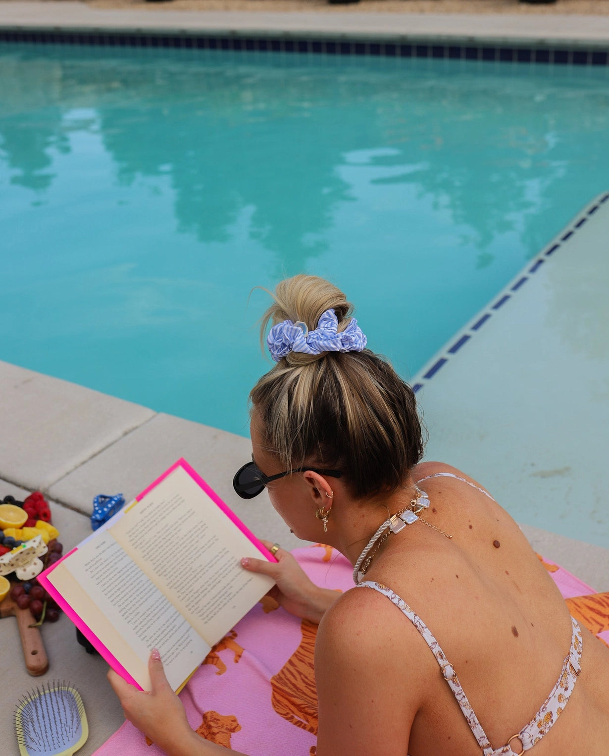 Poolside Satin Midi Scrunchie