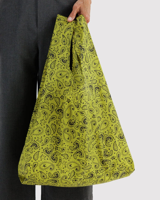 Chartreuse Paisley Standard Baggu