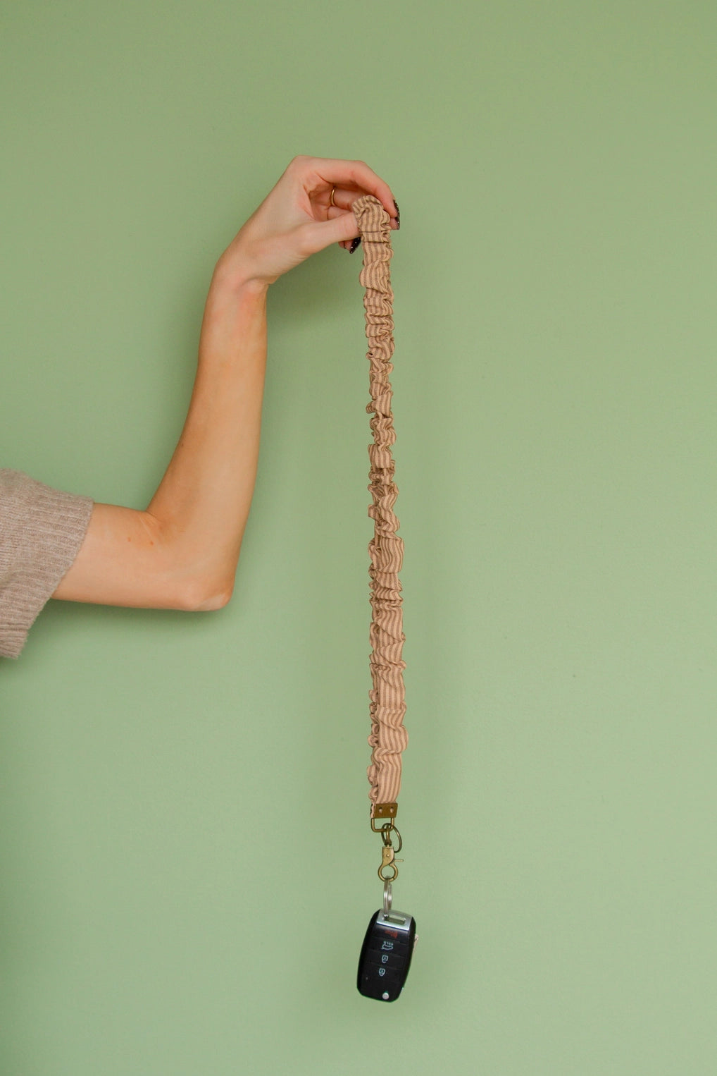 Coffee Striped Lanyard