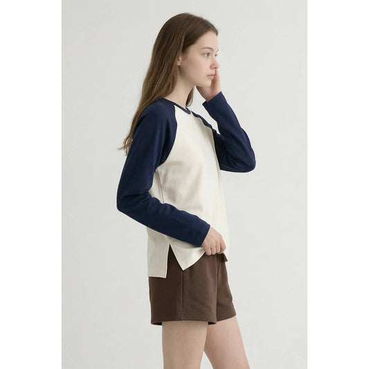 Navy + Cream Retro Raglan Tee