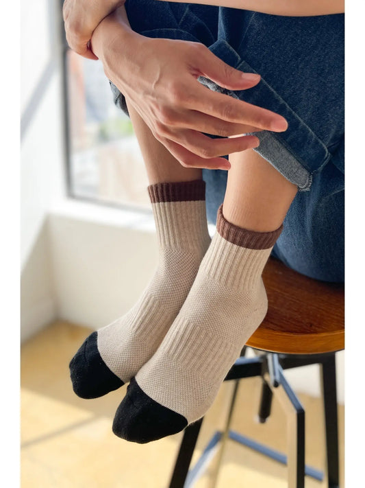 Color Block Girlfriend Socks | Black Coffee