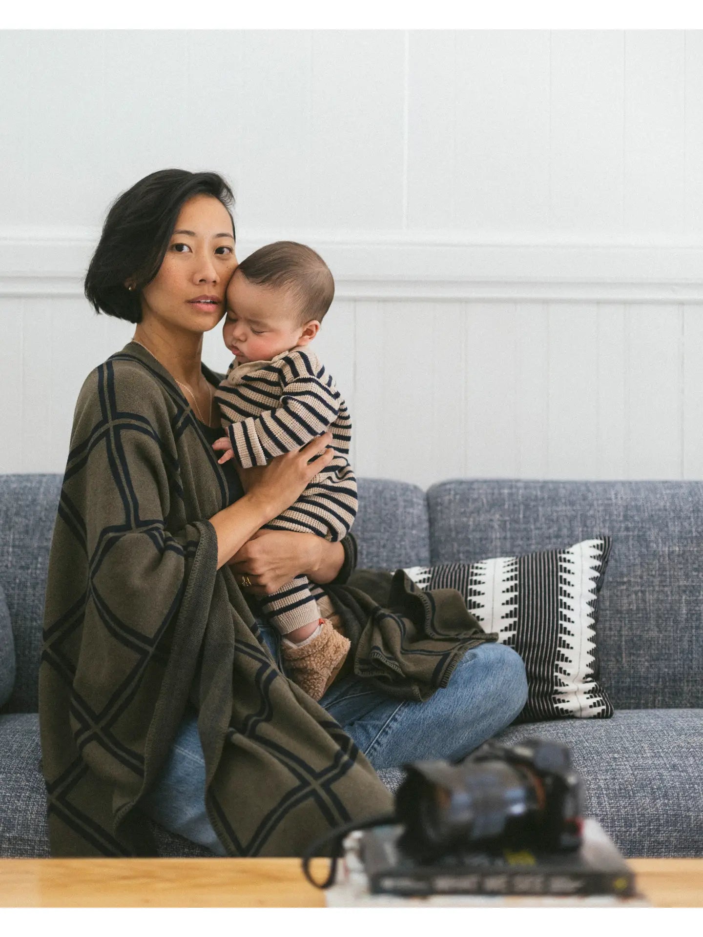 Stripe Chunky Sweater Knit Baby Jumpsuit