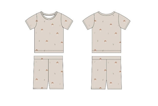 Mushroom | Bamboo Toddler Short Set