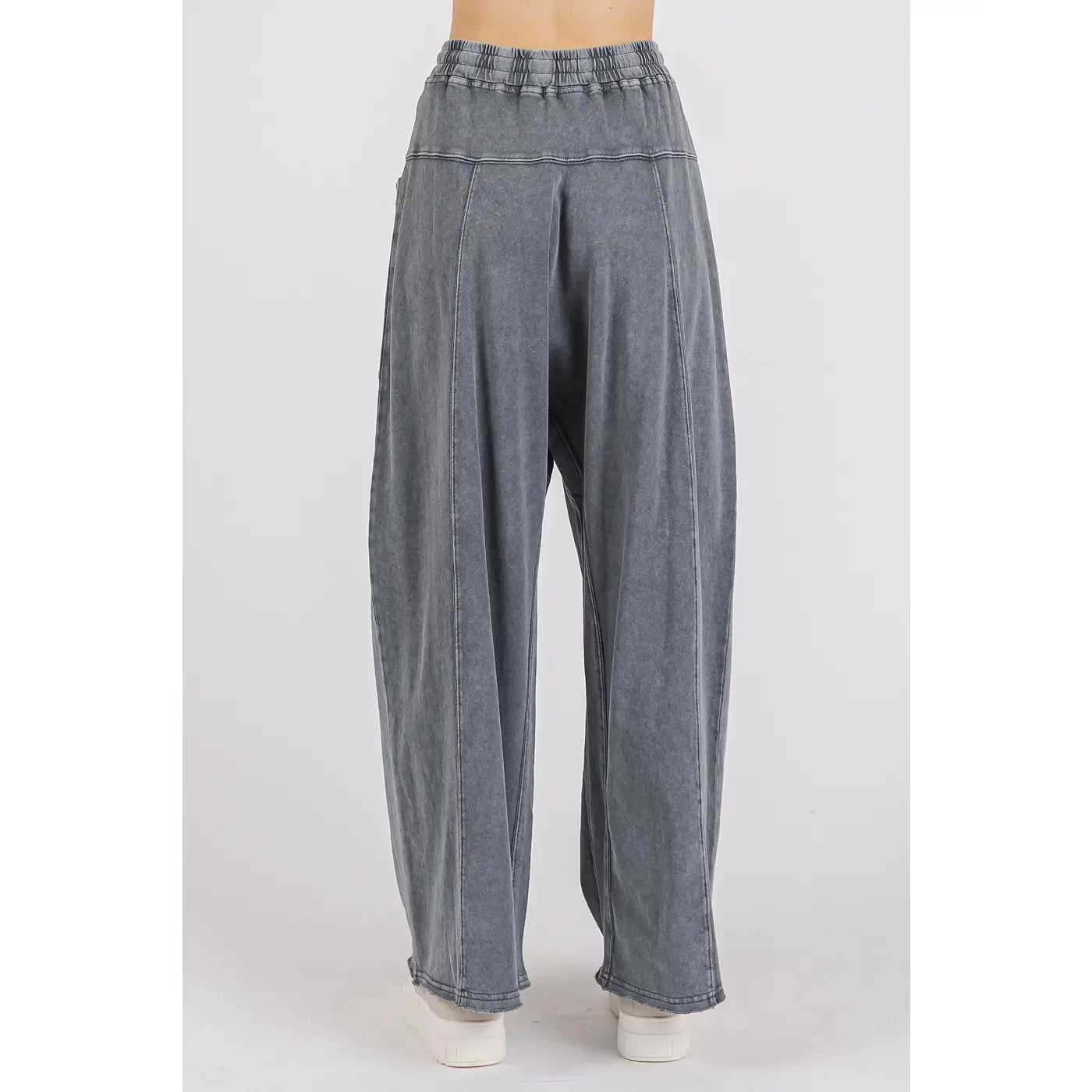 Mineral Wash Barrel Leg Pants (Charcoal)