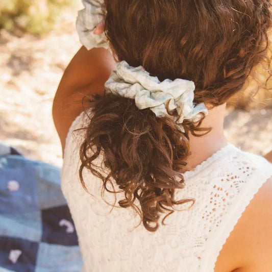Sage Gingham Jumbo Scrunchie