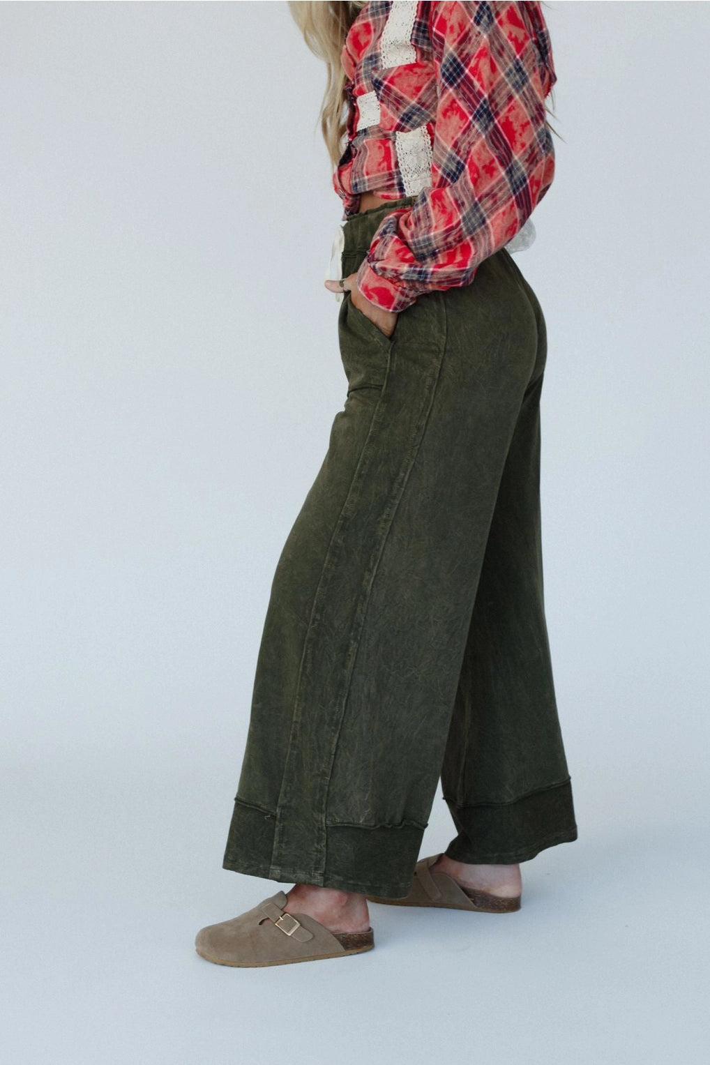 Heaven Sent Wide Leg Pant - Olive