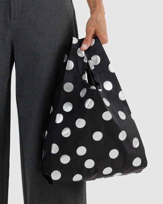 Silver Metallic Polka Dot Baby Baggu