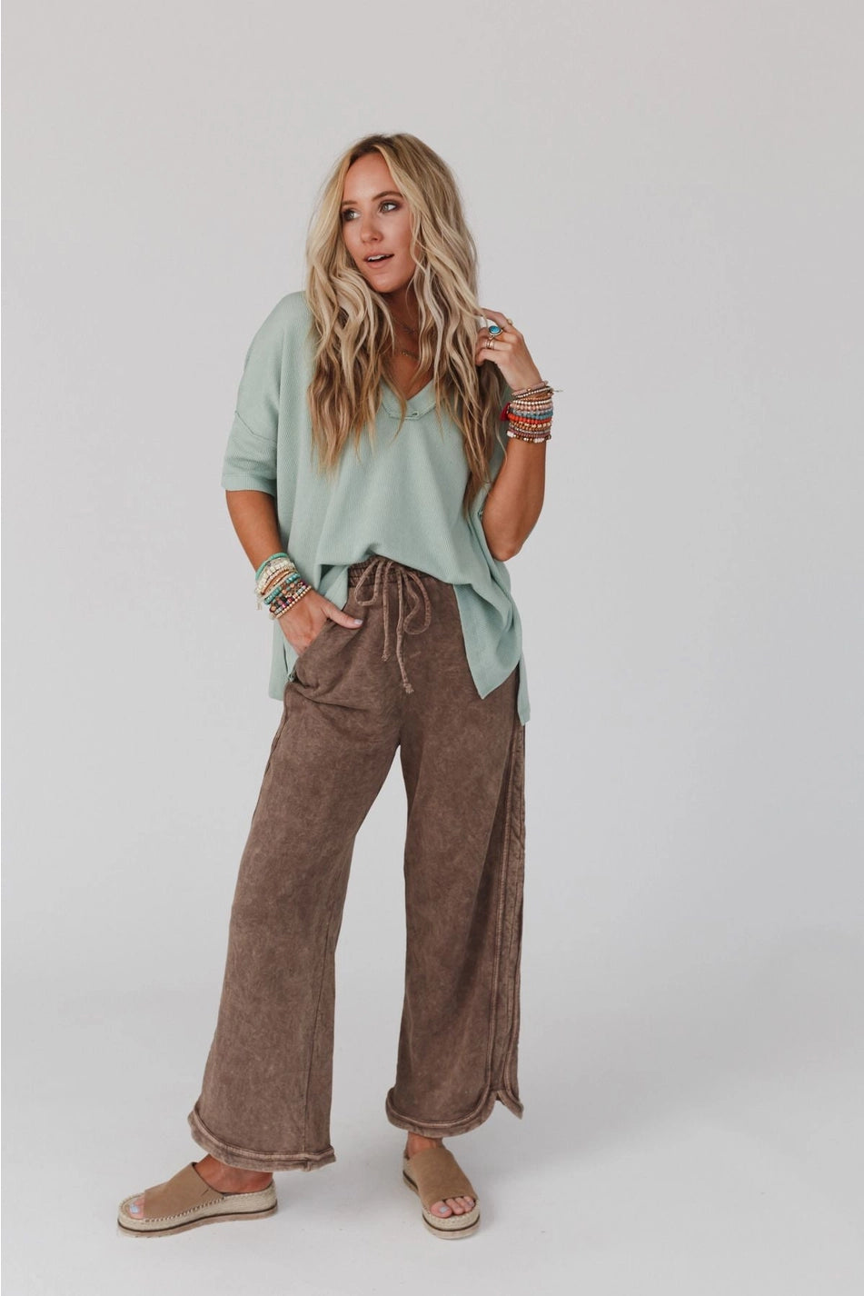 So Comfy Wide Leg Full Pant | Mocha