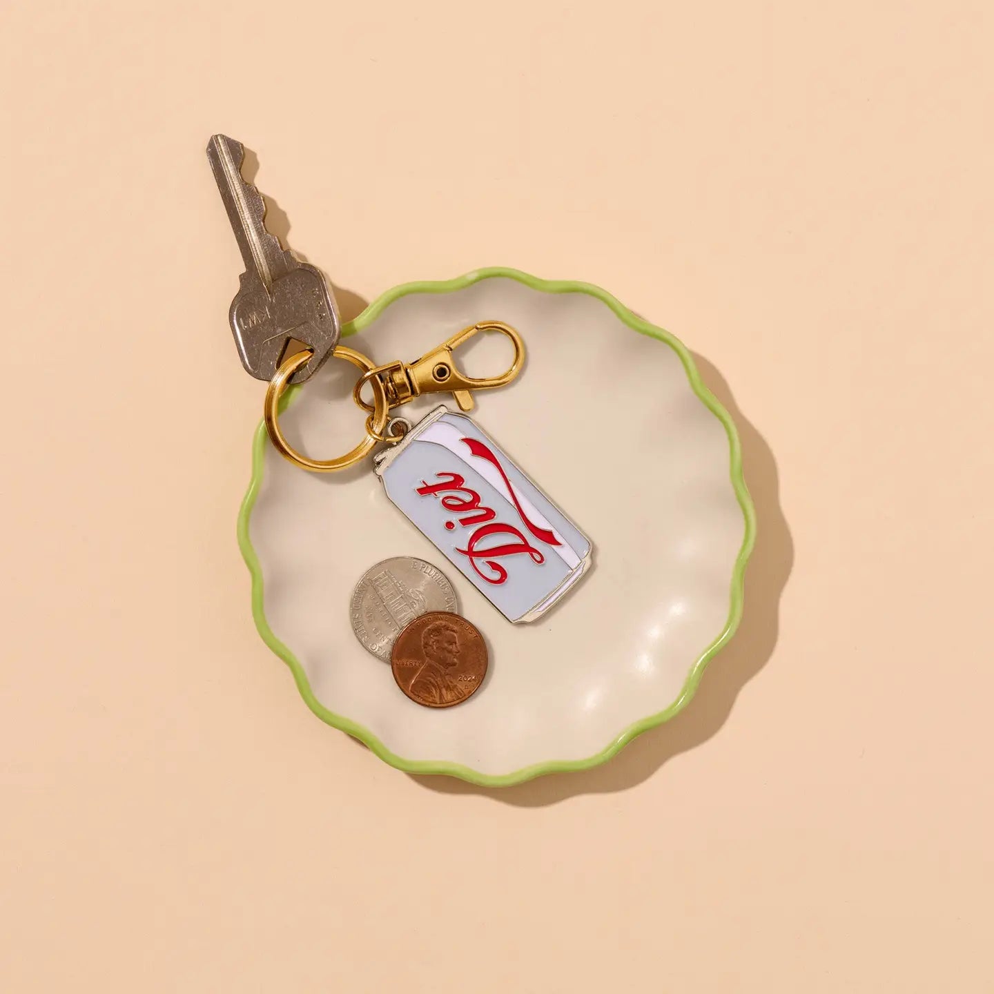 Diet Coke Enamel Keychain & Bag Charm