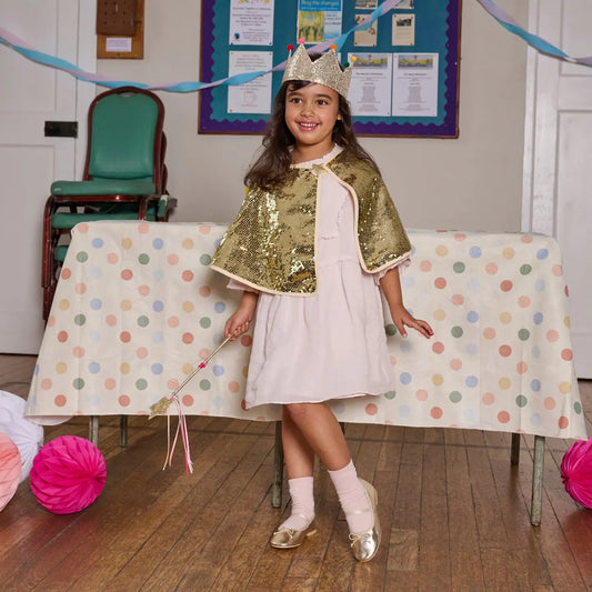 Gold Sequin Pom Pom Crown (3-10 Years)