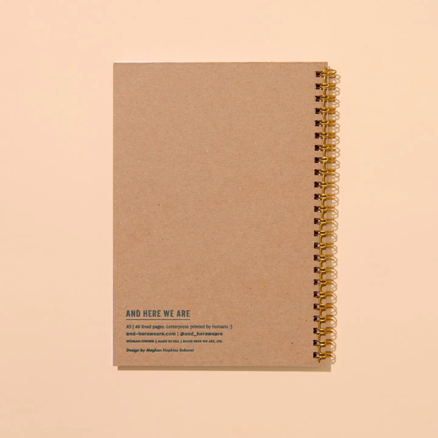 Striped Letterpress Spiral Notebook