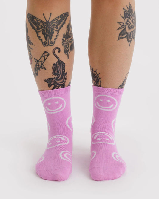 Crew Sock (Pink Happy)