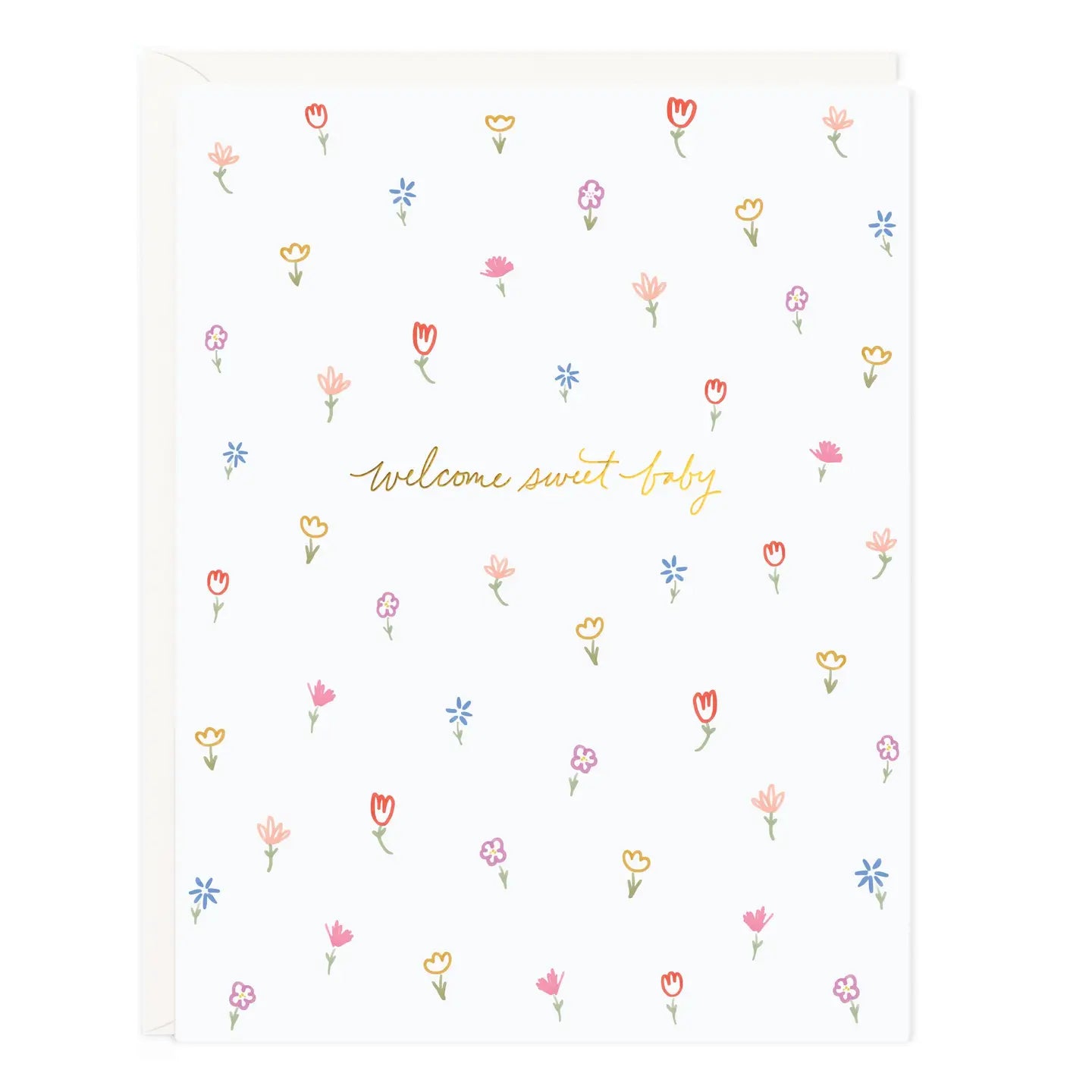 Petite Floral Baby Greeting Card