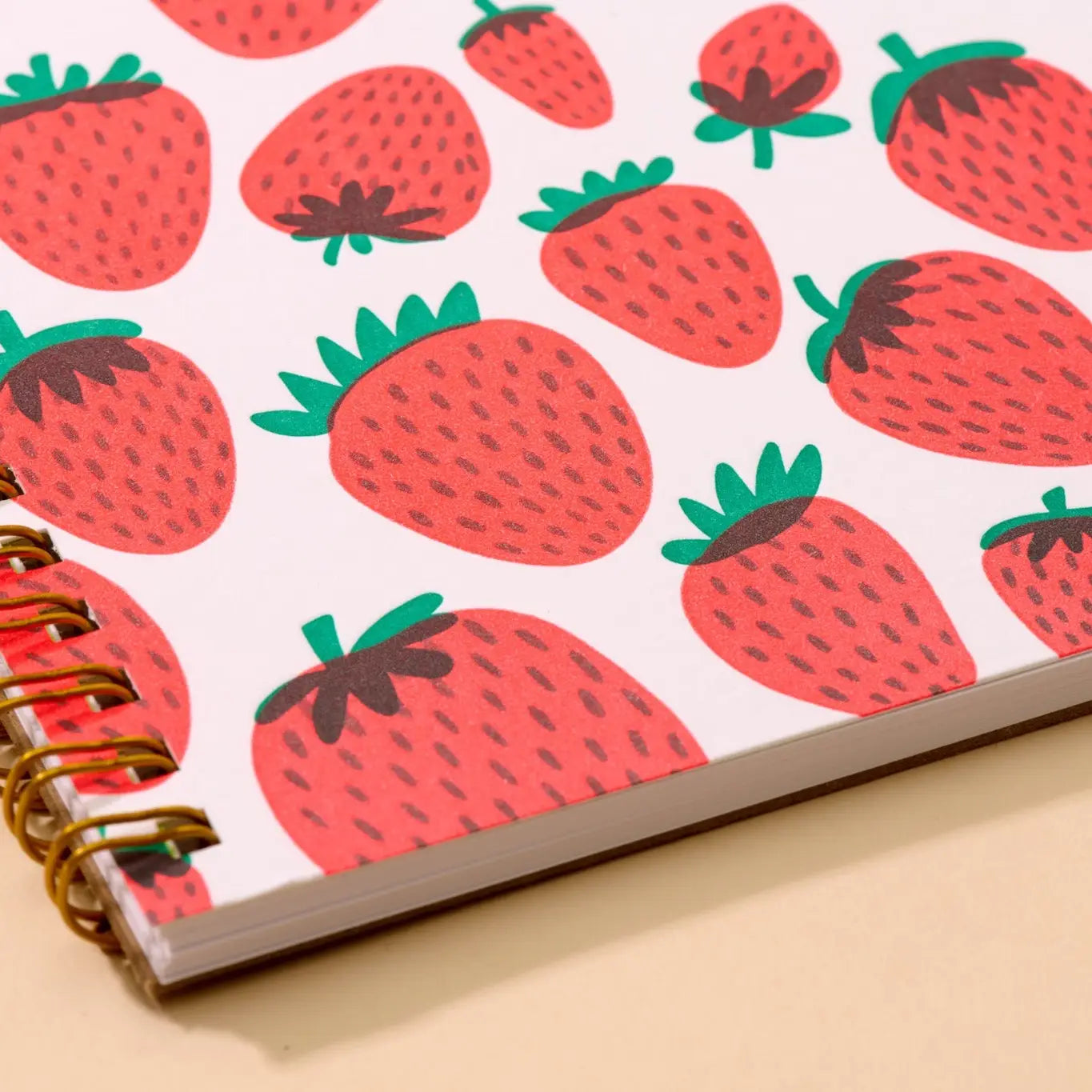 Strawberry Letterpress Spiral Notebook - Made in USA