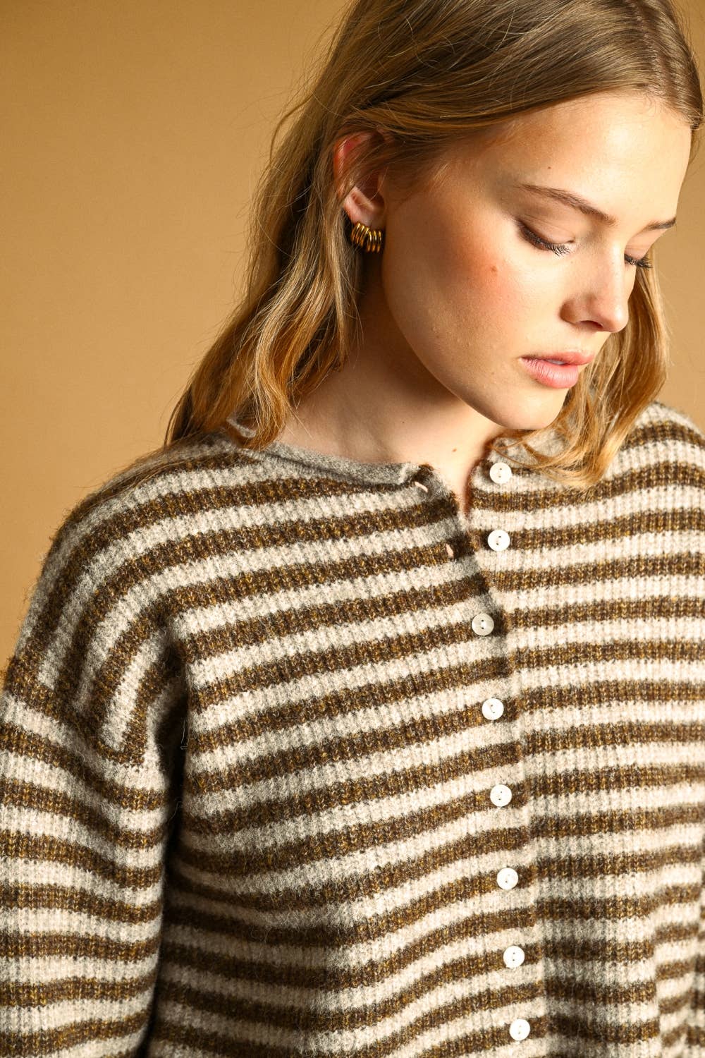 Mocha Striped Cardigan