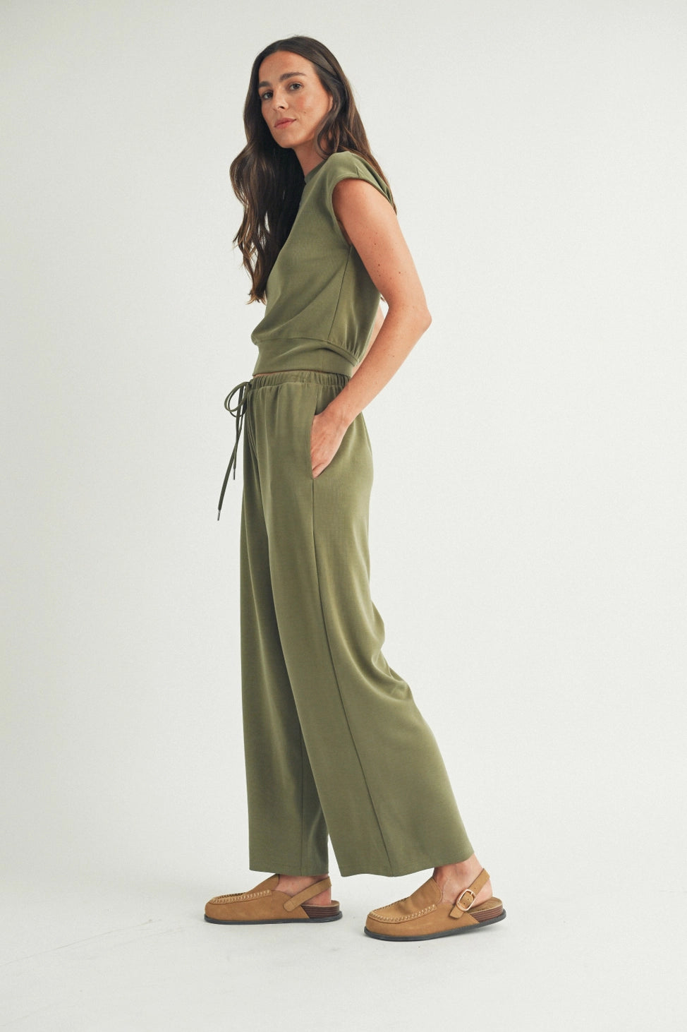 Lounge Wide Leg Pants | Sage