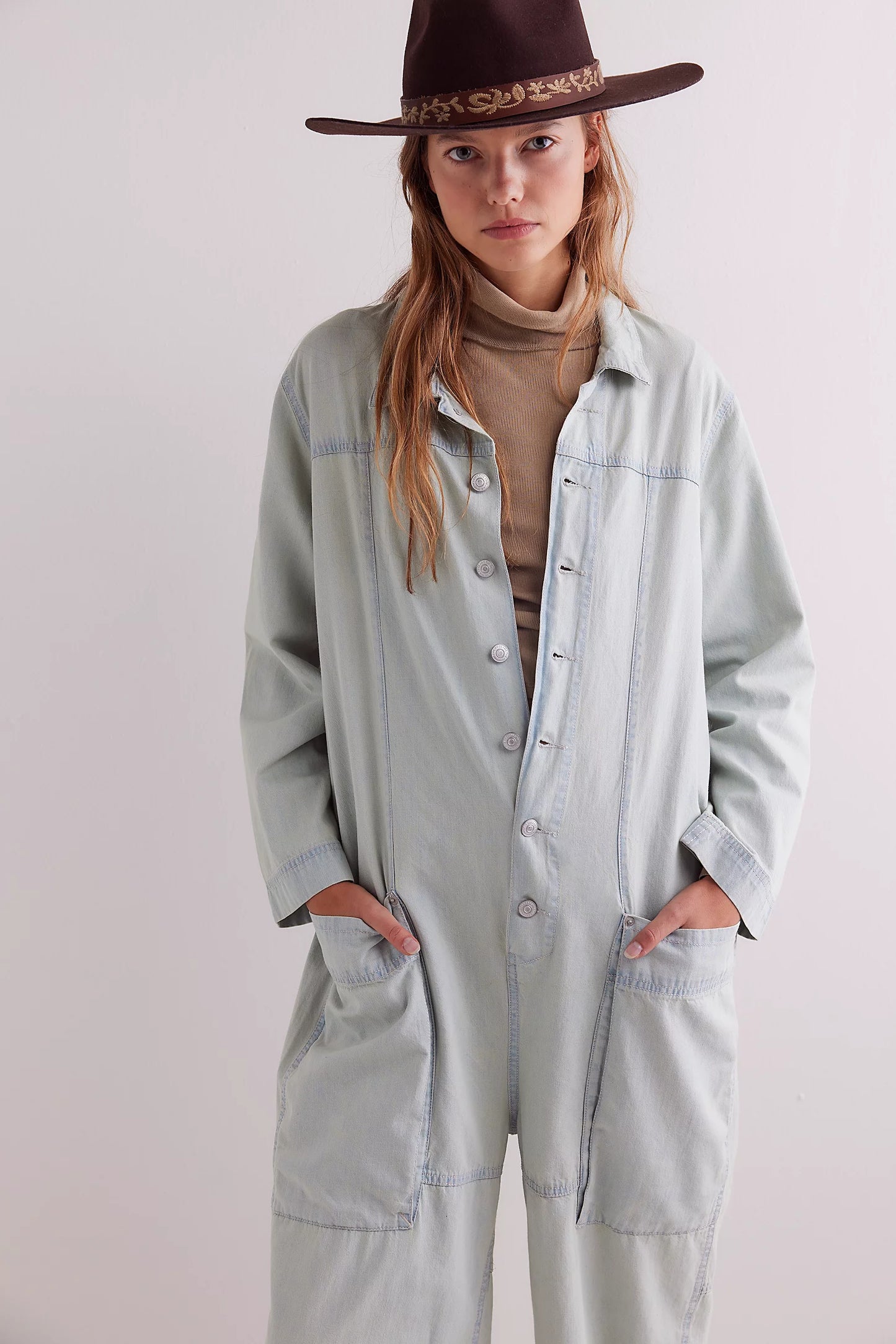 We The Free Margarita Jumpsuit | Light Blue Beam