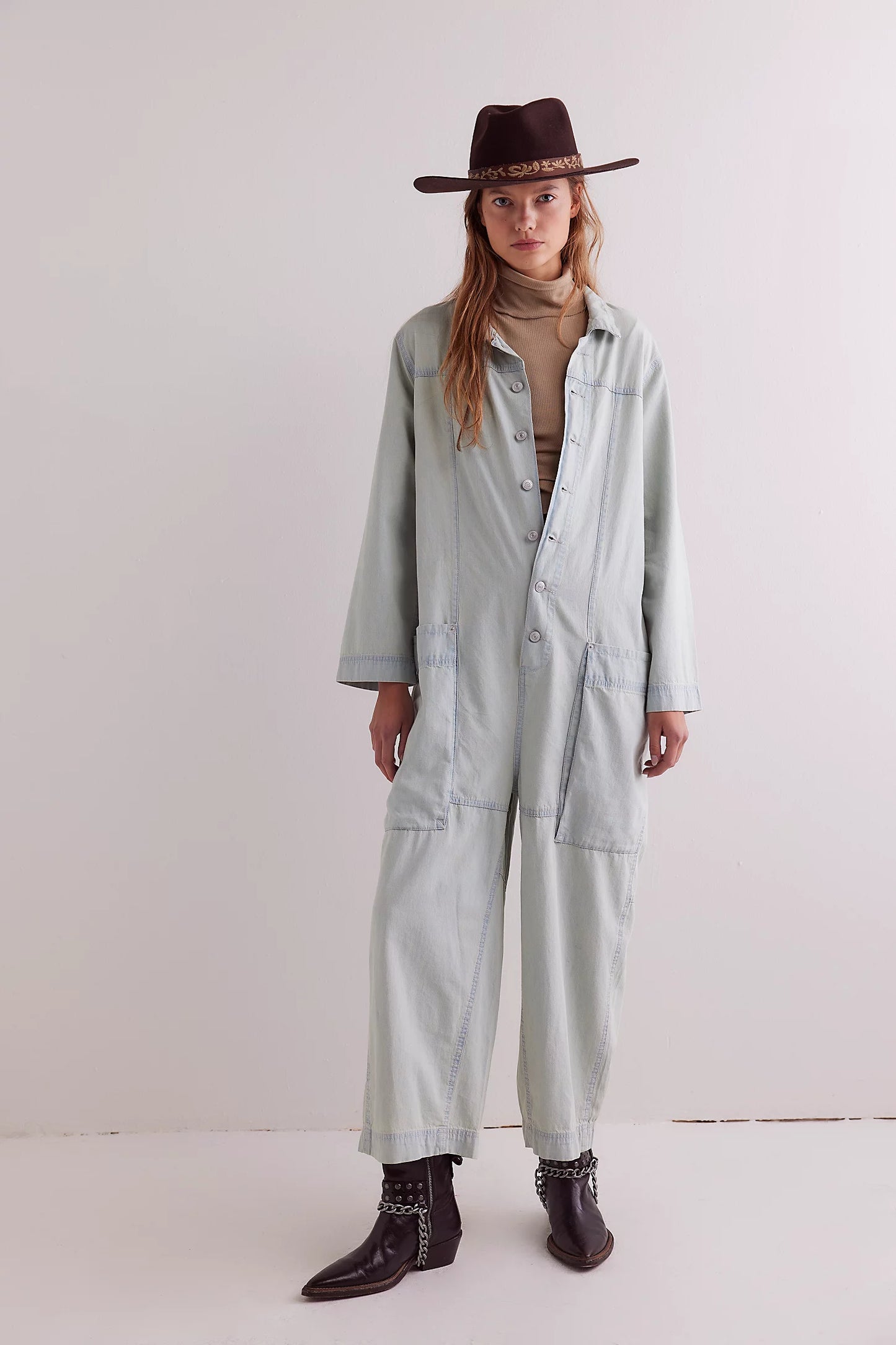 We The Free Margarita Jumpsuit | Light Blue Beam