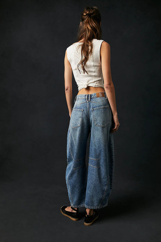 We The Free Good Luck Mid-Rise Barrel Jeans (ultra light beam)