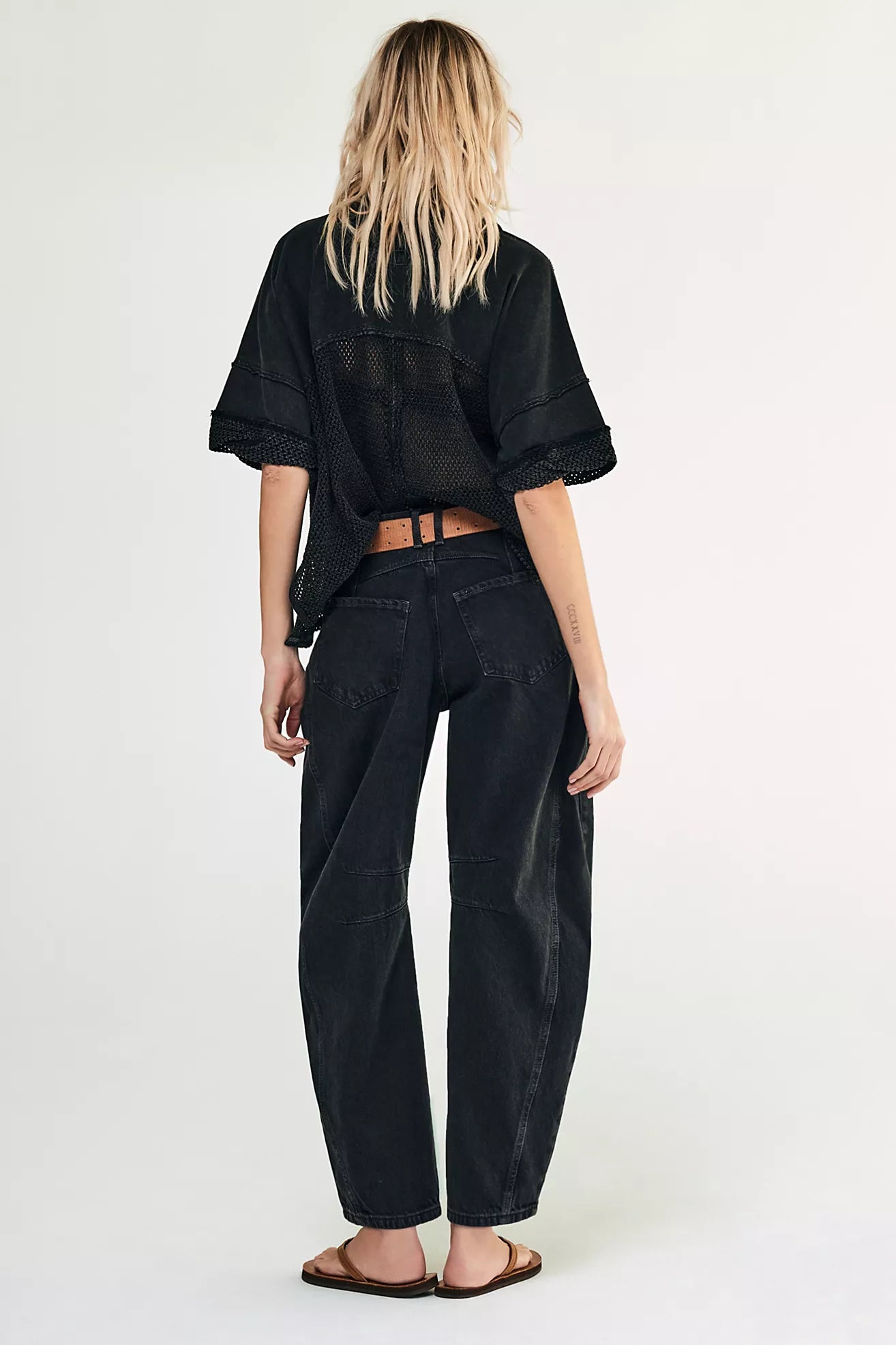 We The Free Good Luck Mid-Rise Barrel Jeans (Soundwave)