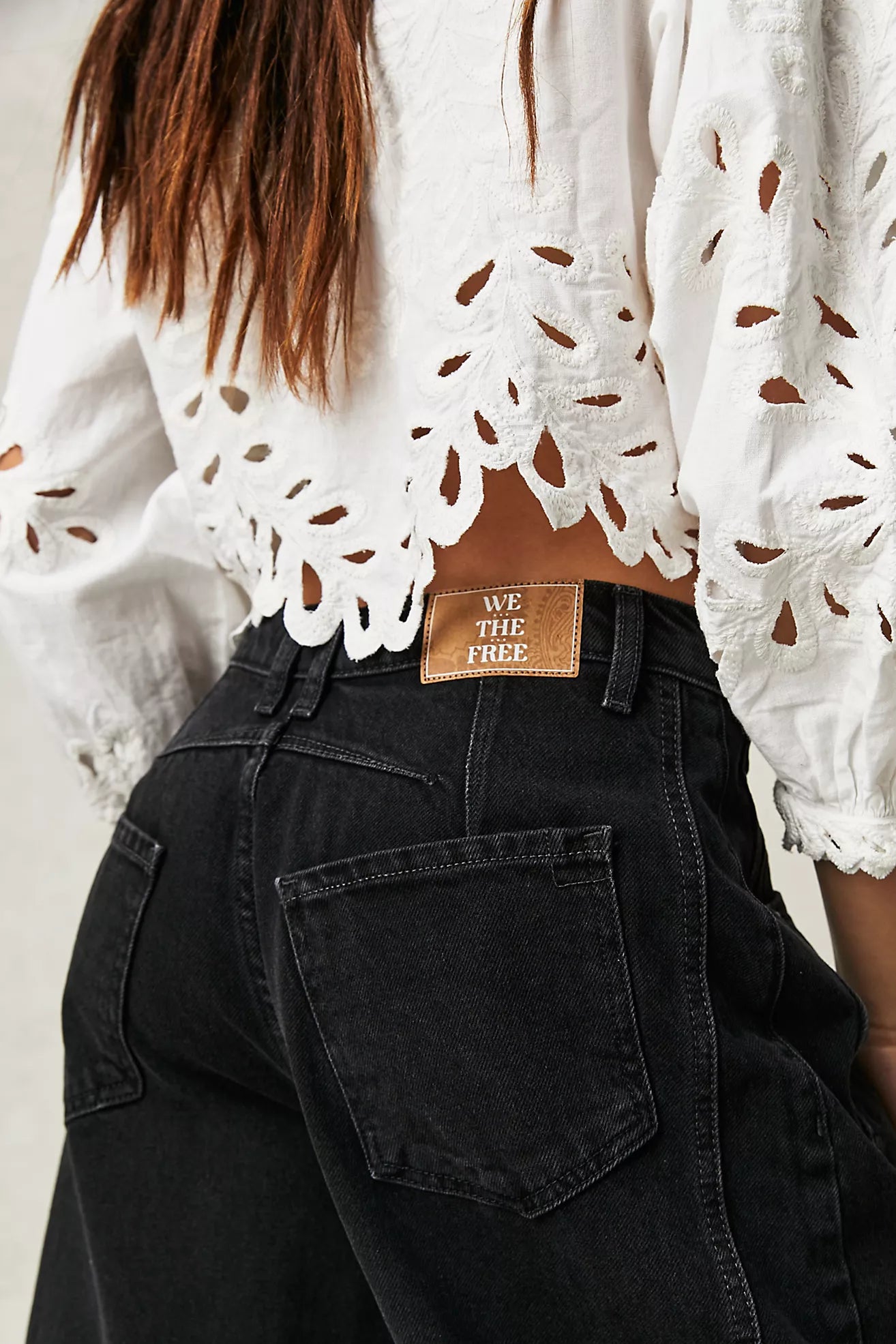 We The Free Good Luck Mid-Rise Barrel Jeans (Soundwave)