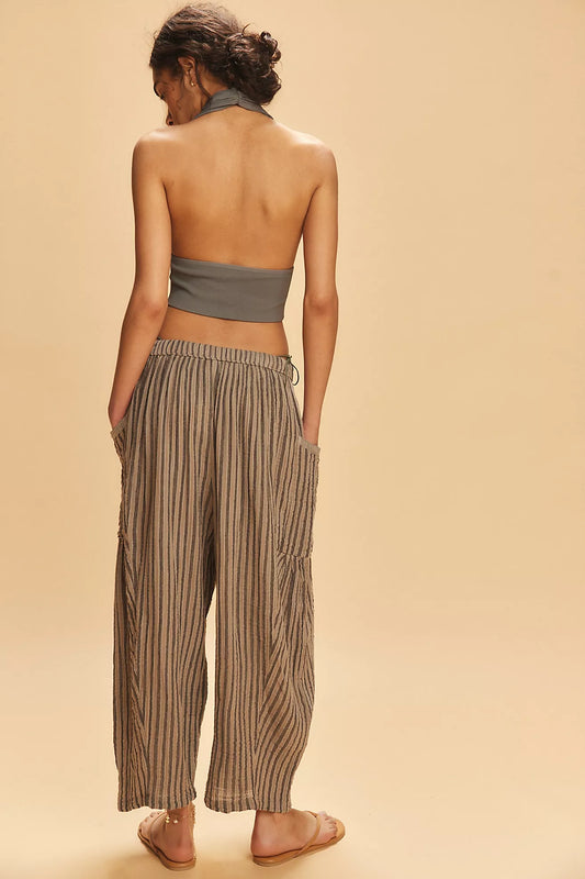 Quinn Striped Pants (Charcoal)