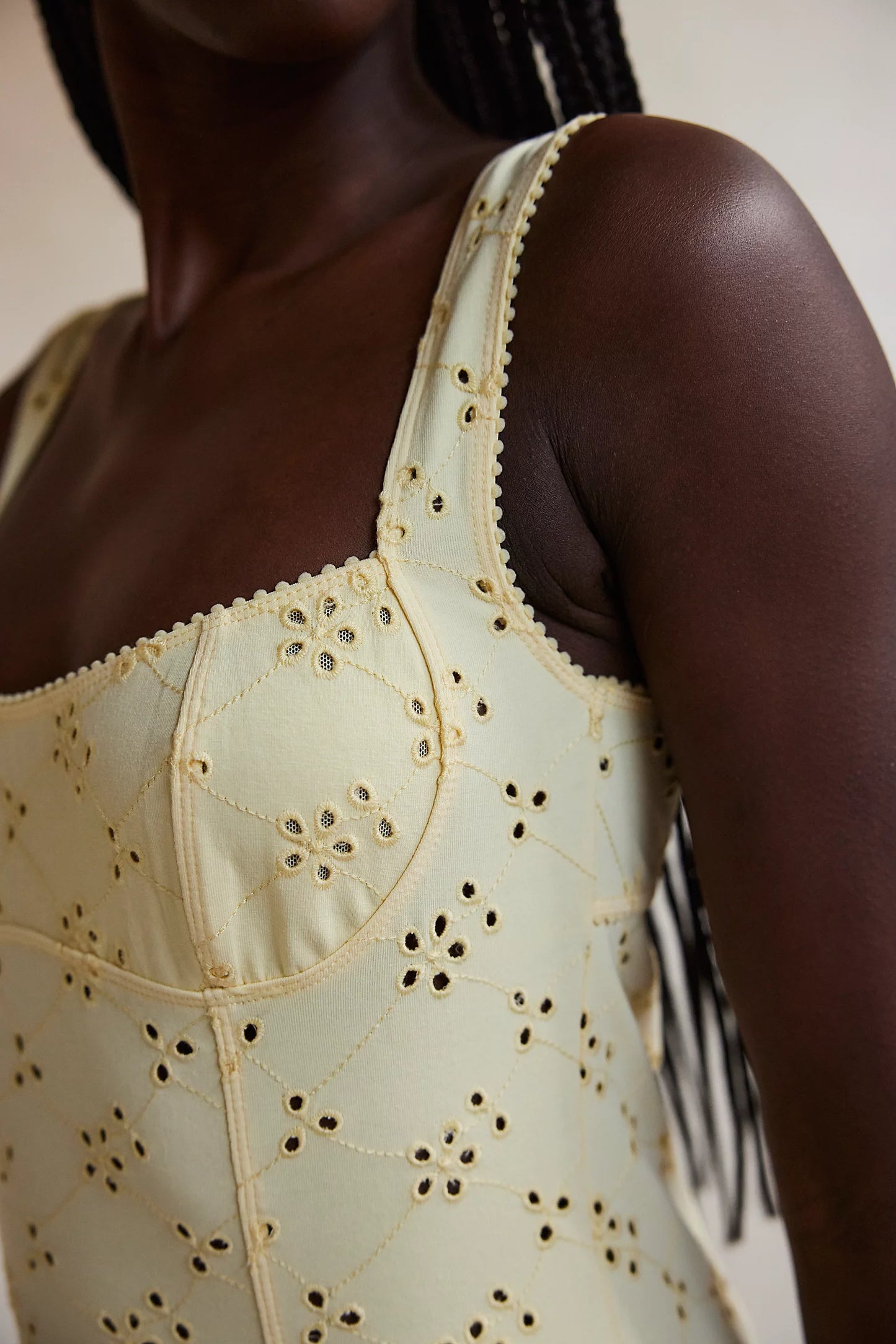 Full Bloom Cotton Eyelet Cami - Banana Cream