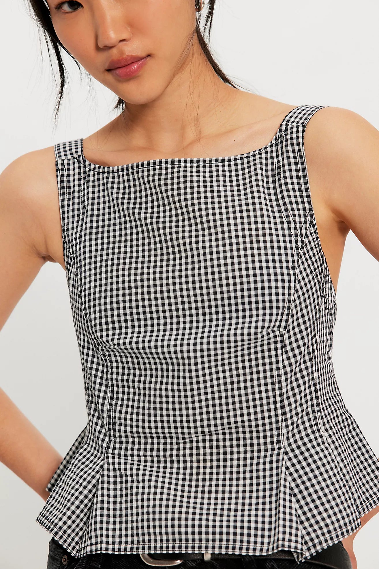 Sunfaded Top Black and White Combo