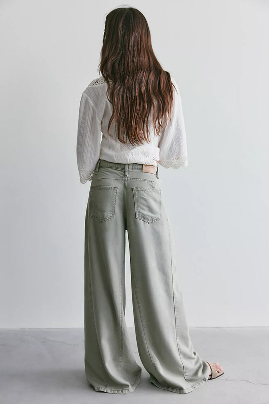We The Free Haven Twisted Wide-Leg Jeans - Seagrass