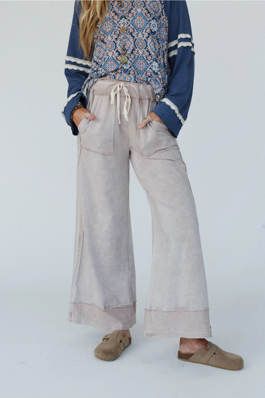Heaven Sent Wide Leg Pant -Taupe