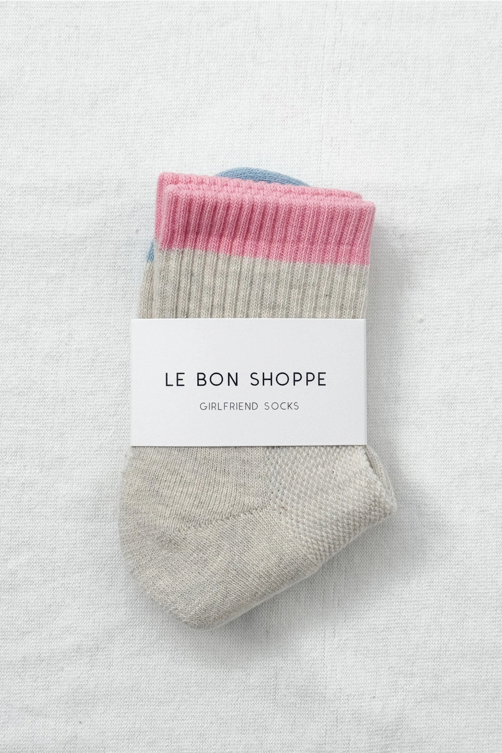 Color Block Girlfriend Socks (Grey Pink)