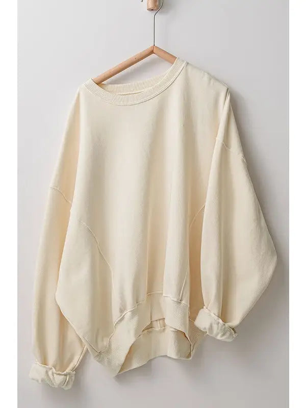 Organic Cotton Oversized Sweatshirt (Chalk)