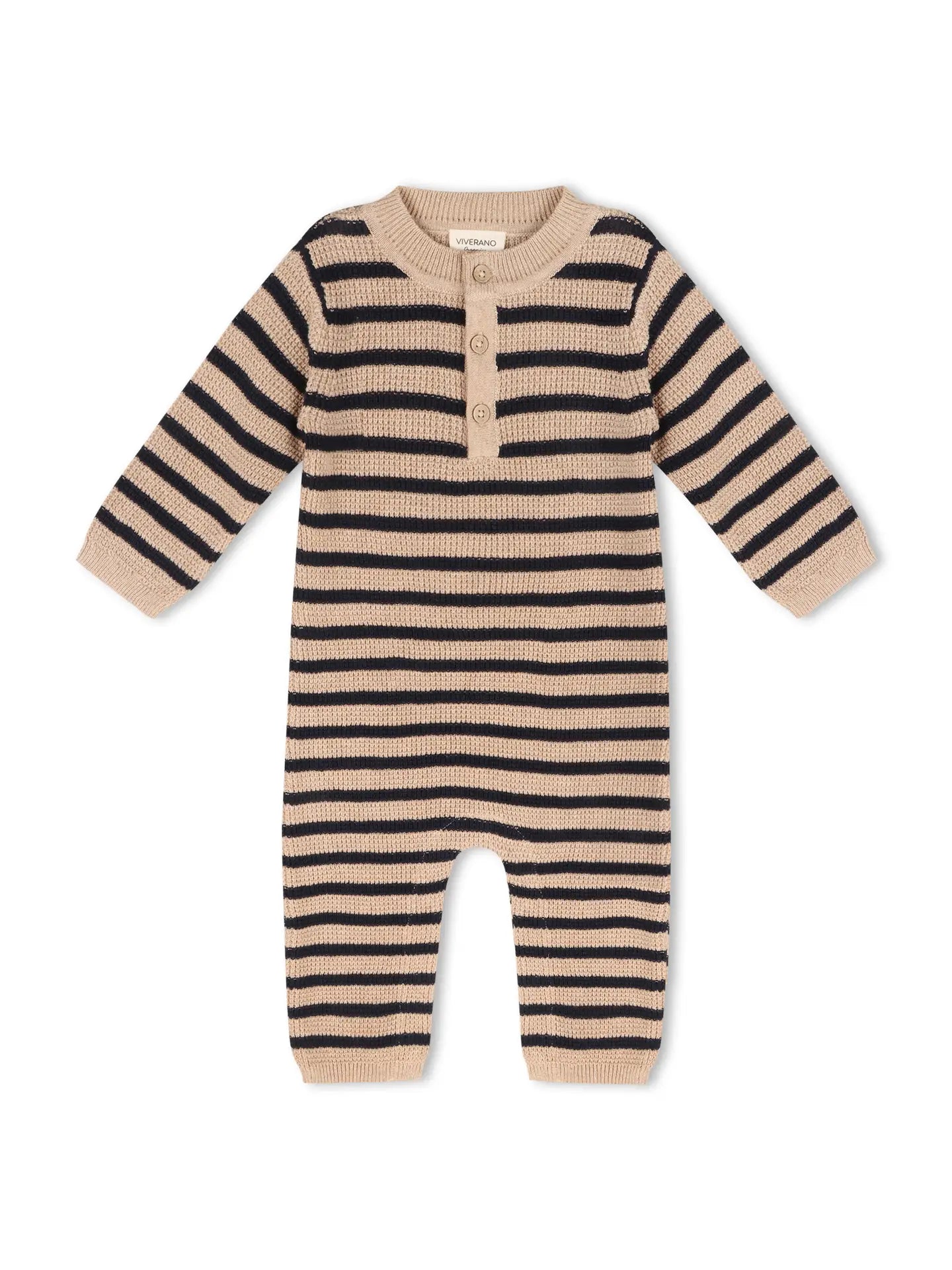 Stripe Chunky Sweater Knit Baby Jumpsuit